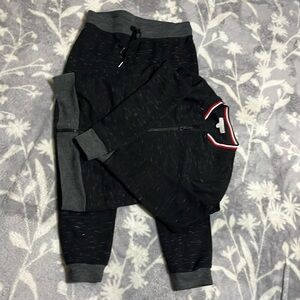 EUC  Socialite black zip jacket &  matching joggers bundle Boys Sz